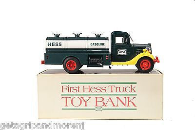 Vintage First Hess Truck Toy Bank Mint Condition with Original Box - Perfect for Collectors, Kids Play, and Holiday Gifts