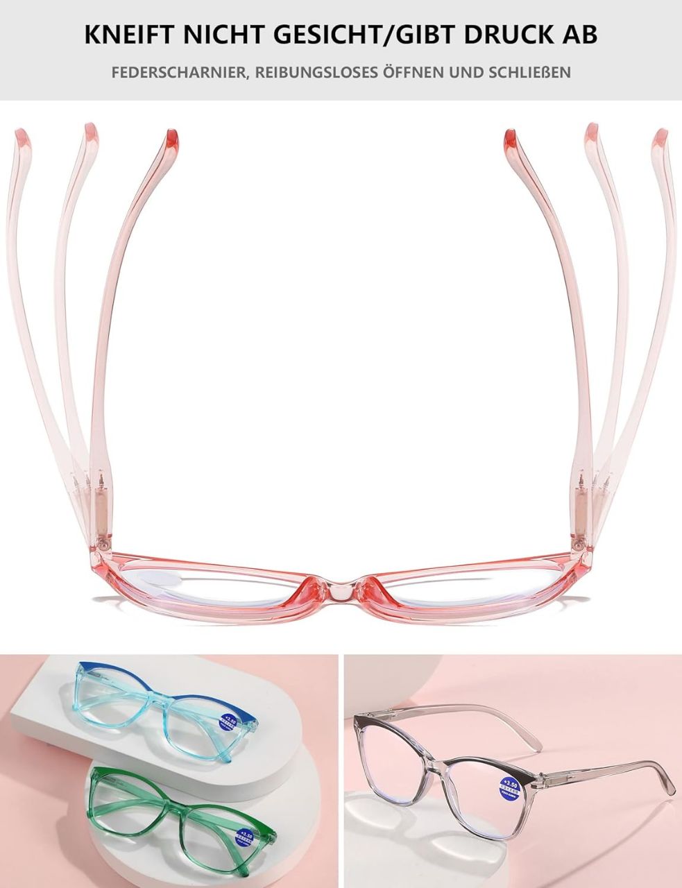 Stylish Blue Light Blocking Computer Glasses for Women with Flexible Spring Hinges - Perfect for Office Work, Gaming & Screen Time Protection