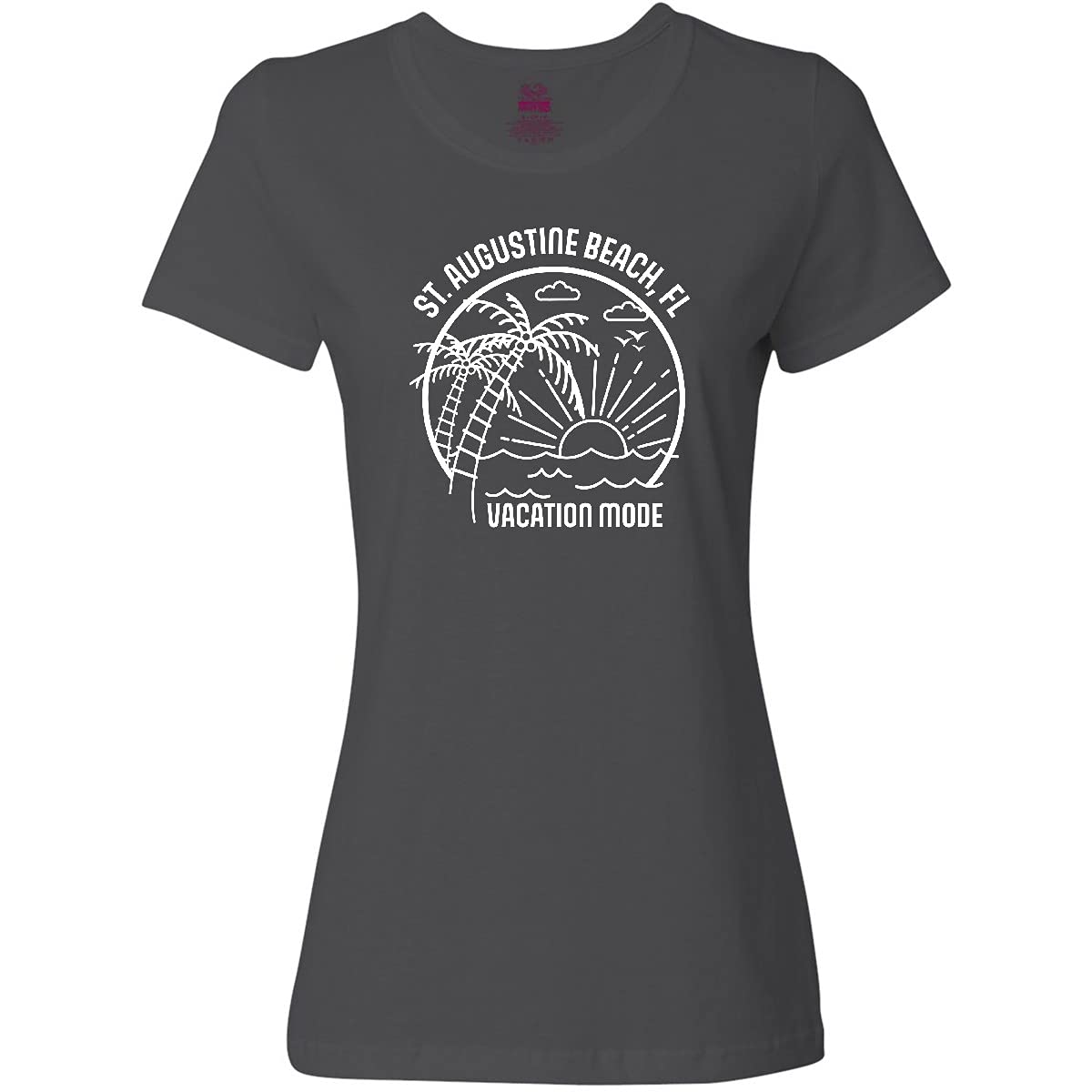 Inktastic Women's Summer Vacation Mode St. Augustine Beach Florida Graphic T-Shirt - Casual Comfort Tee for Beach Trips & Florida Travel
