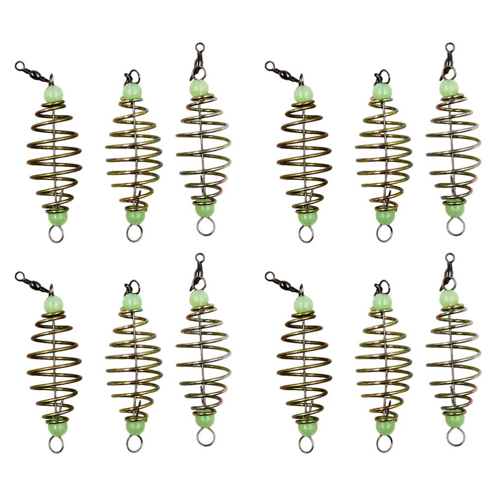BESPORTBLE 24pcs Spring Bait Fishing Cage - Durable Feeder Holder & Fish Bait Lure Tool for Freshwater & Saltwater Fishing - Perfect for Bass, Trout, and Catfish Angling