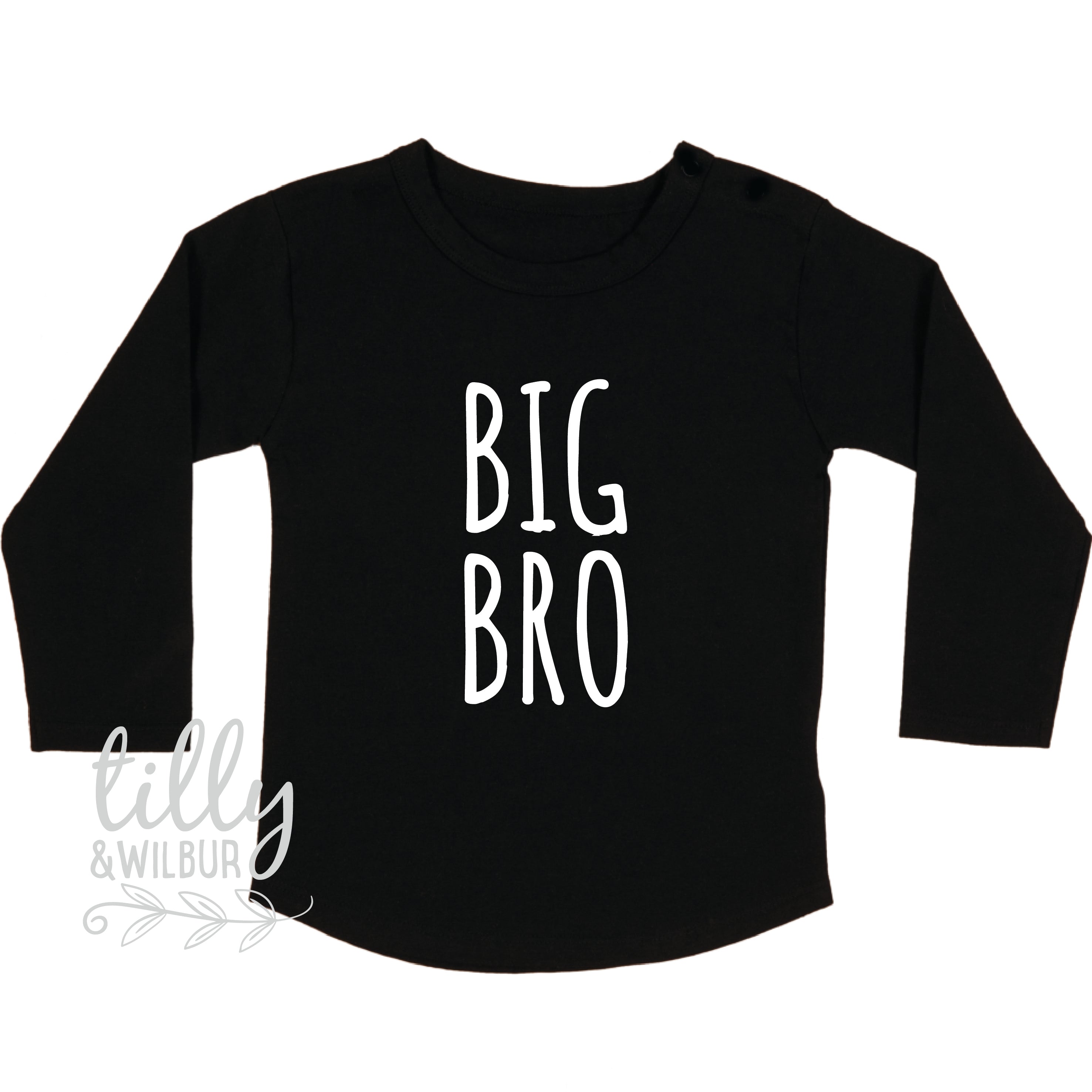 Big Bro Long Sleeve T-Shirt for Men - Comfortable Cotton Crewneck Shirt - Casual Wear for Everyday, Work & Family Outings