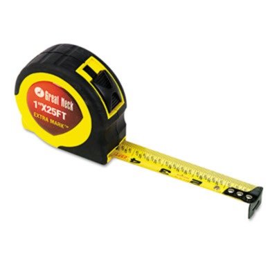 GNS95005 - Great Neck ExtraMark Power Tape Measure, 25-Foot Retractable Measuring Tape with Durable Case - Perfect for Construction, DIY Projects, and Home Improvement