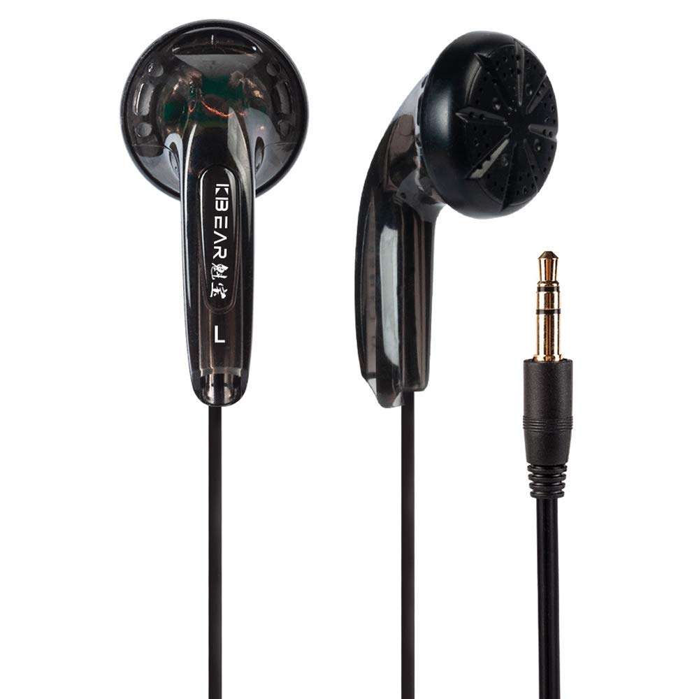 Kinboofi KBEAR Stellar Lightweight Stereo Wired Earbuds - Classic Black Headphones with Clear Sound (No Mic) | Perfect for Commuting, Workouts & Music Lovers