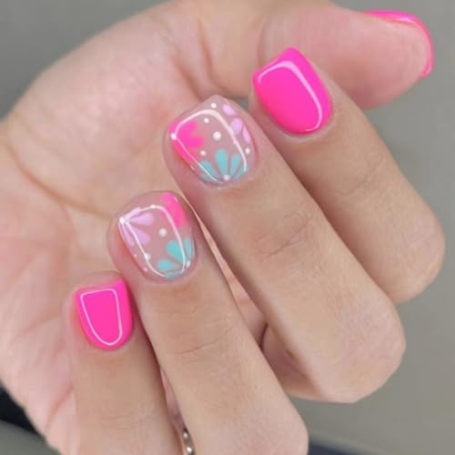 Light Blue Pink flowers