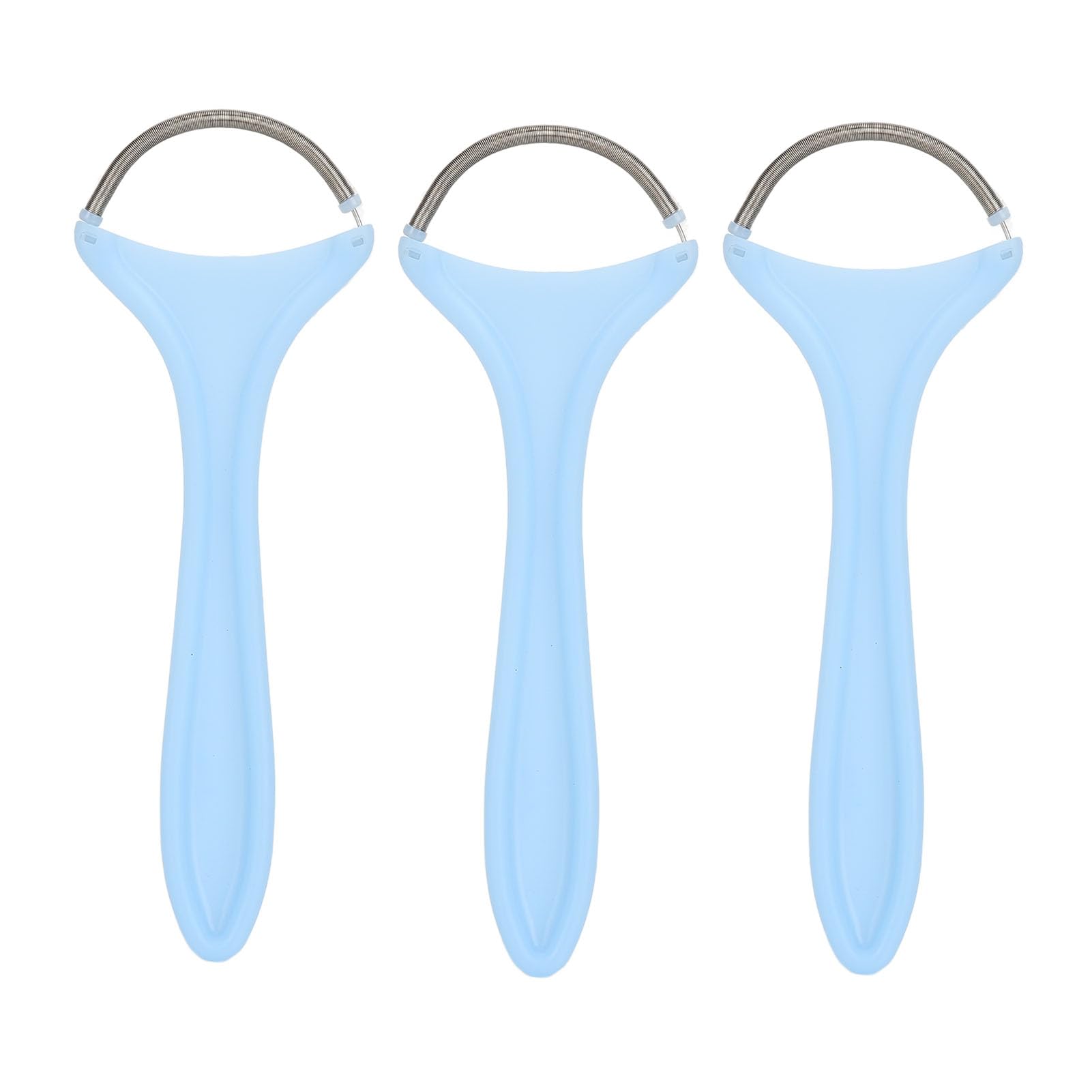 Stainless Steel Facial Hair Remover Spring - 3pcs Long Handle Gentle Epilator for Women | Painless Threading Coil for Face & Body | Perfect for Eyebrows, Upper Lip & Bikini Line