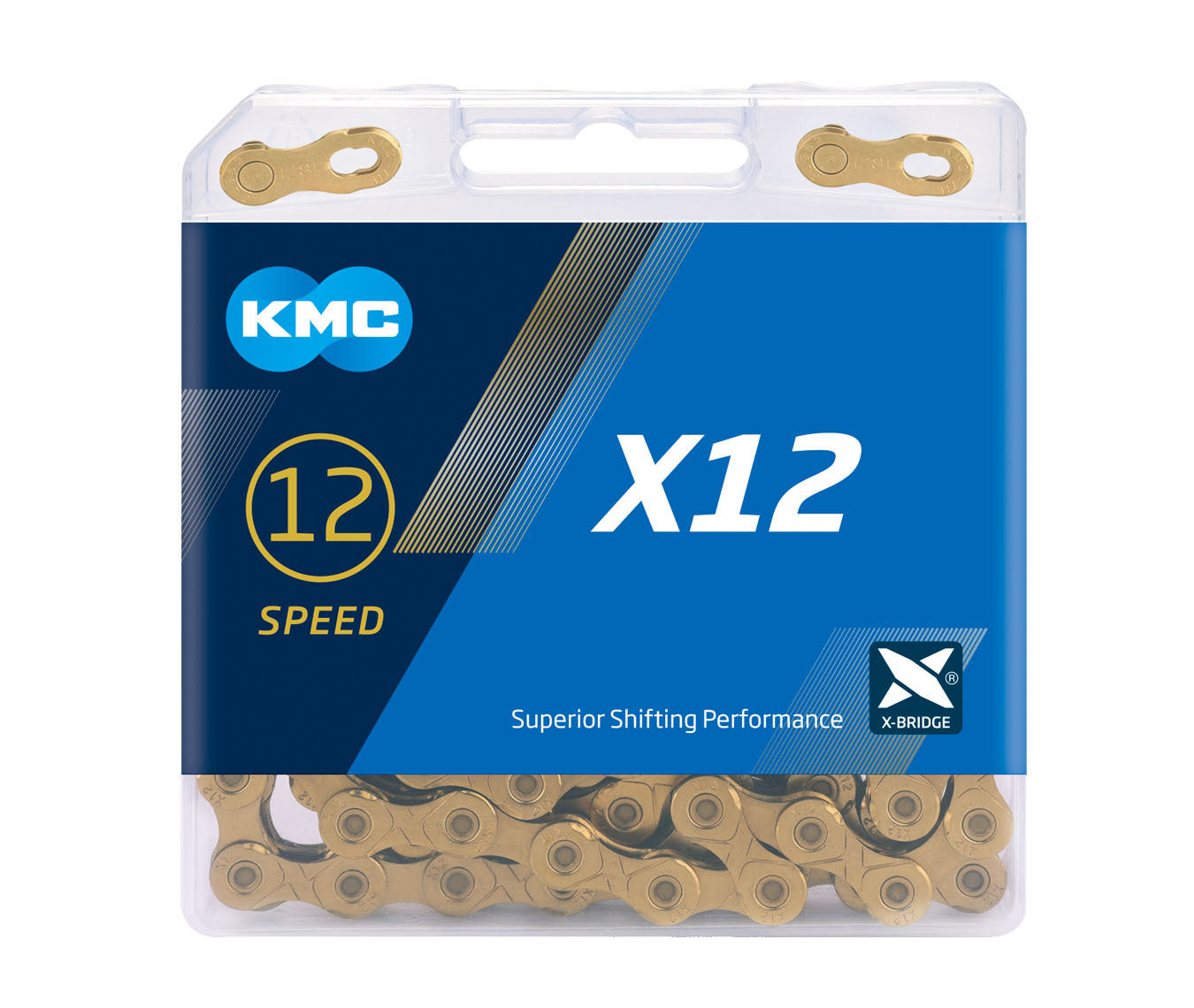 KMC X12 12-Speed Gold Bicycle Chain 126 Links - Premium Bike Chain for Road & Mountain Bikes, Durable & Smooth Shifting for Cycling Enthusiasts