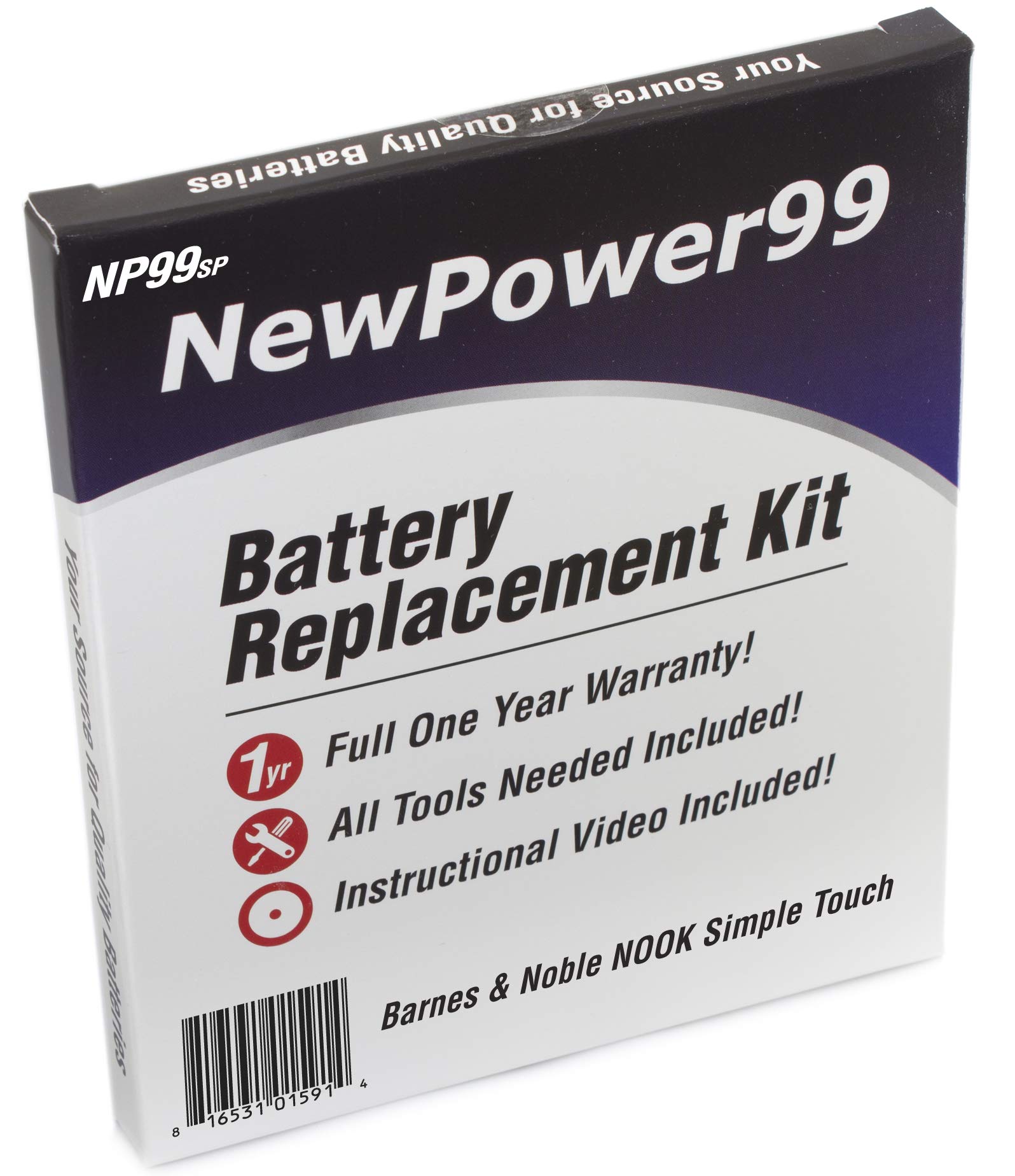 Replacement Battery Kit for Barnes & Noble Nook Simple Touch - Includes Tools, Installation Video & High-Capacity Battery | Perfect for E-Reader Repair & DIY Maintenance