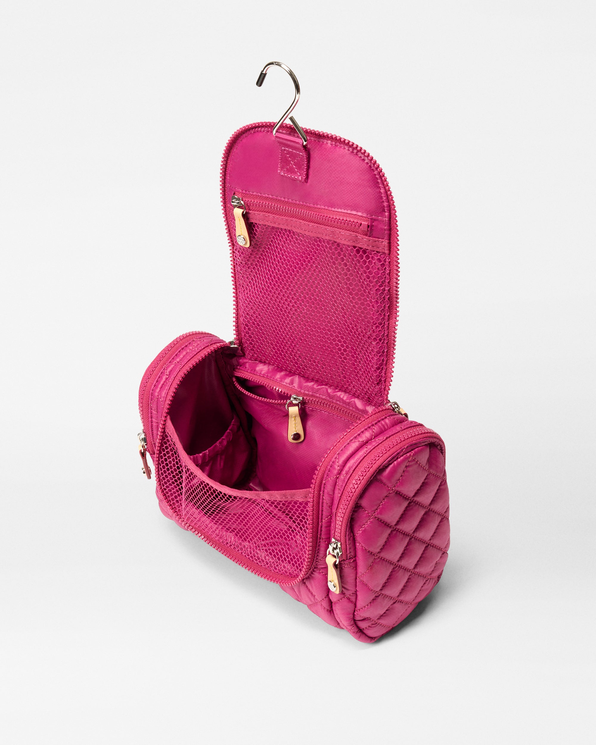 Premium Raspberry Hanging Travel Cosmetic Bag - Waterproof Makeup Organizer for Women | Perfect for Vacation, Gym & Daily Use