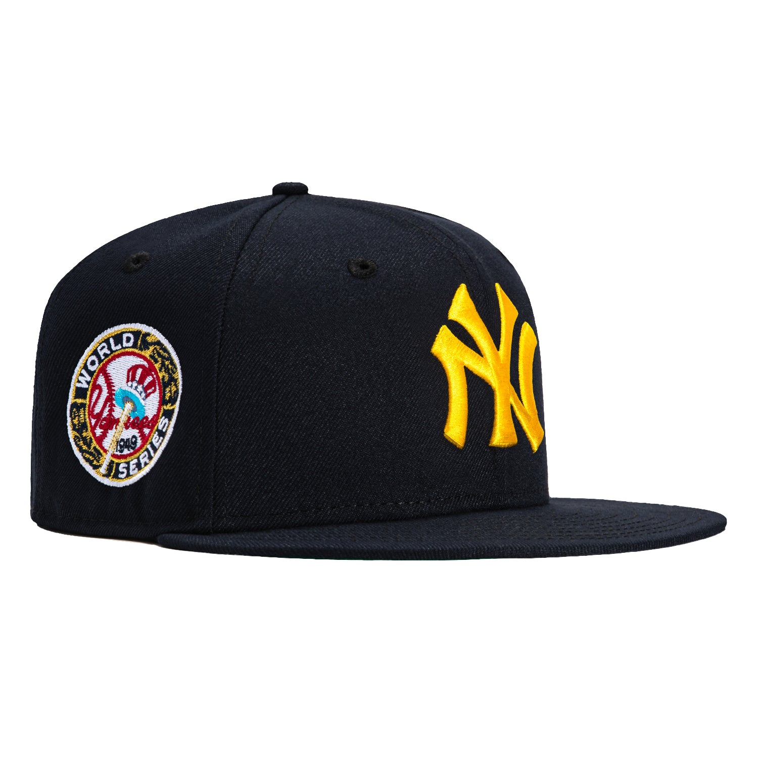 New Era 59Fifty New York Yankees 1949 World Series Patch Baseball Cap - Navy & Gold Vintage Snapback Hat for Men, Women | Perfect for Baseball Games, Streetwear & Fan Collections