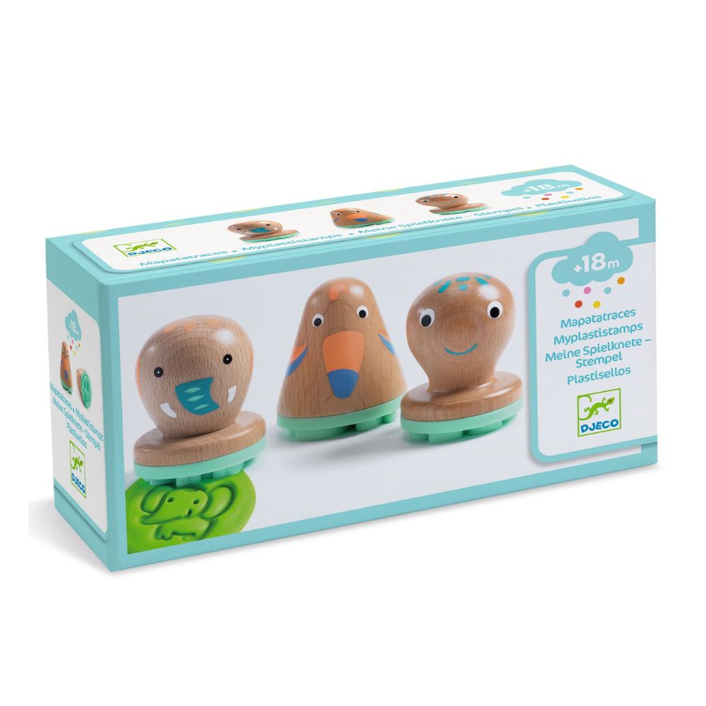 Djeco Myplastistamps Play Dough Stamps Set - 18+ Months - Creative Clay Stamps for Kids - Perfect for Arts & Crafts, Sensory Play & Early Learning Activities