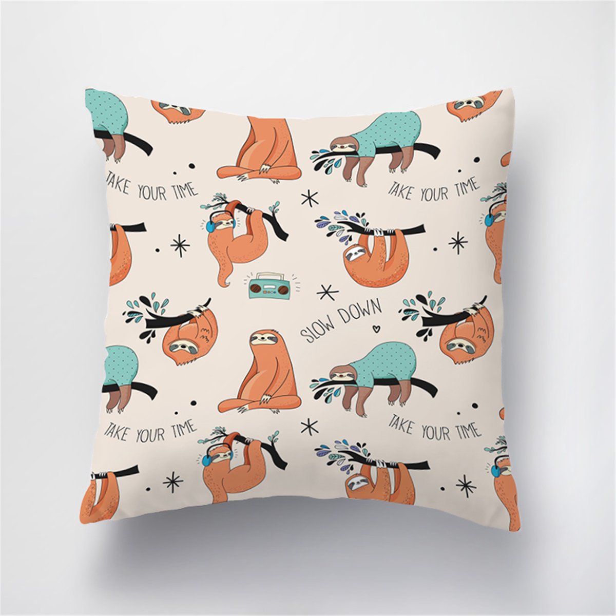 ARIGHTEX Sloth Pillow Cover 28x28 Inches - Soft Linen Forest Animal Throw Pillow Case for Kids, Couch, Sofa & Bed Decor - Perfect for Nursery, Living Room & Dorm Room Cozy Home Accessories