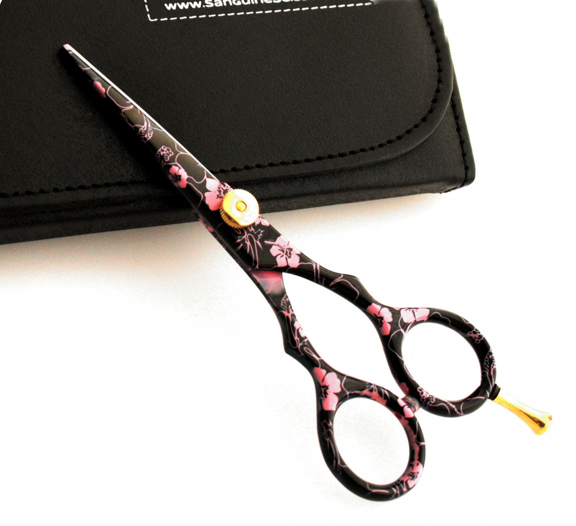 Professional Pink Floral Hair Cutting Scissors - Sharp Stainless Steel Hairdressing Shears for Salon & Home Use - Perfect for Styling, Trimming & Hairdressing