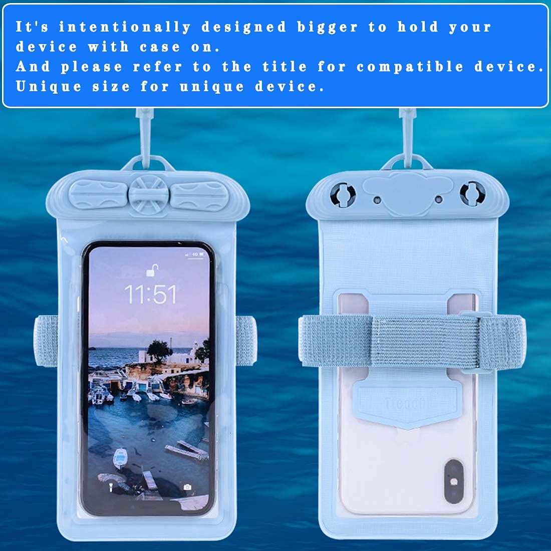 Waterproof Pouch Case for Coolpad Belleza - Blue for Swimming & Outdoor