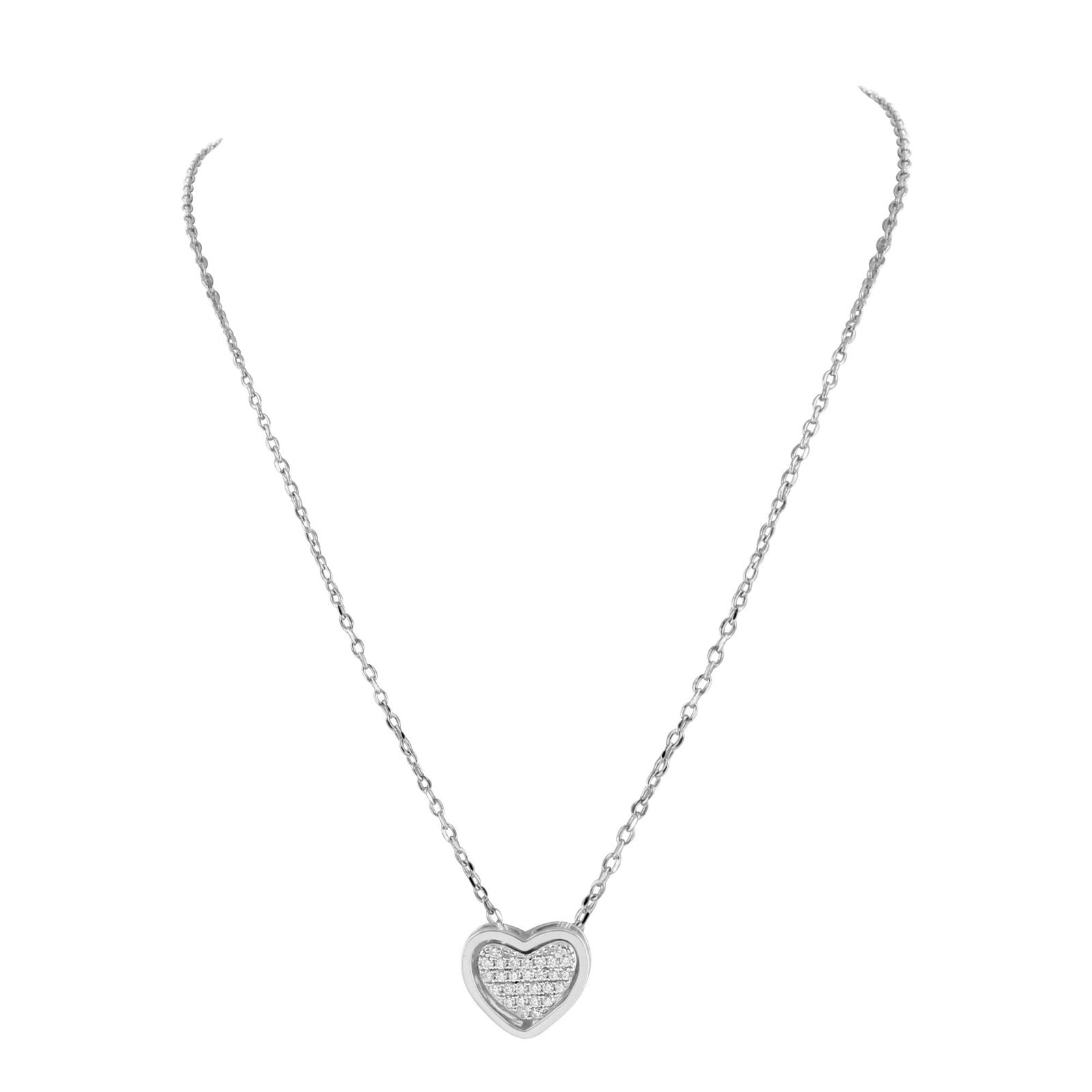 Elegant Ladies Heart Pendant Necklace Set - Sterling Silver Romantic Jewelry Gift for Women, Valentine's Day, Anniversary & Special Occasions