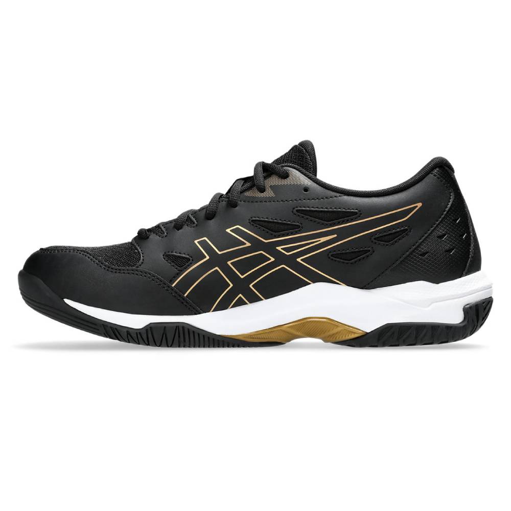 ASICS Gel Rocket 11 Men's Volleyball Shoes - Lightweight Indoor Court Shoes for Badminton, Squash & Tennis - Non-Marking Rubber Sole (Black/Pure Gold) - Perfect for Gym, Sports & Casual Wear