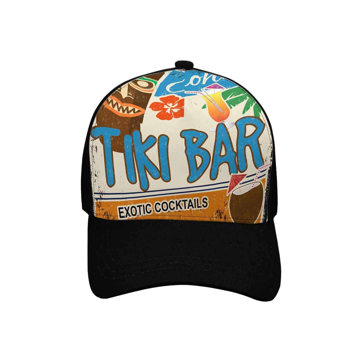 InterestPrint Vintage Hawaiian Rusty Metal Sign Adjustable Unisex Baseball Cap - Classic Dad Hat for Men & Women (Black) | Perfect for Beach Parties, Outdoor Adventures & Casual Wear