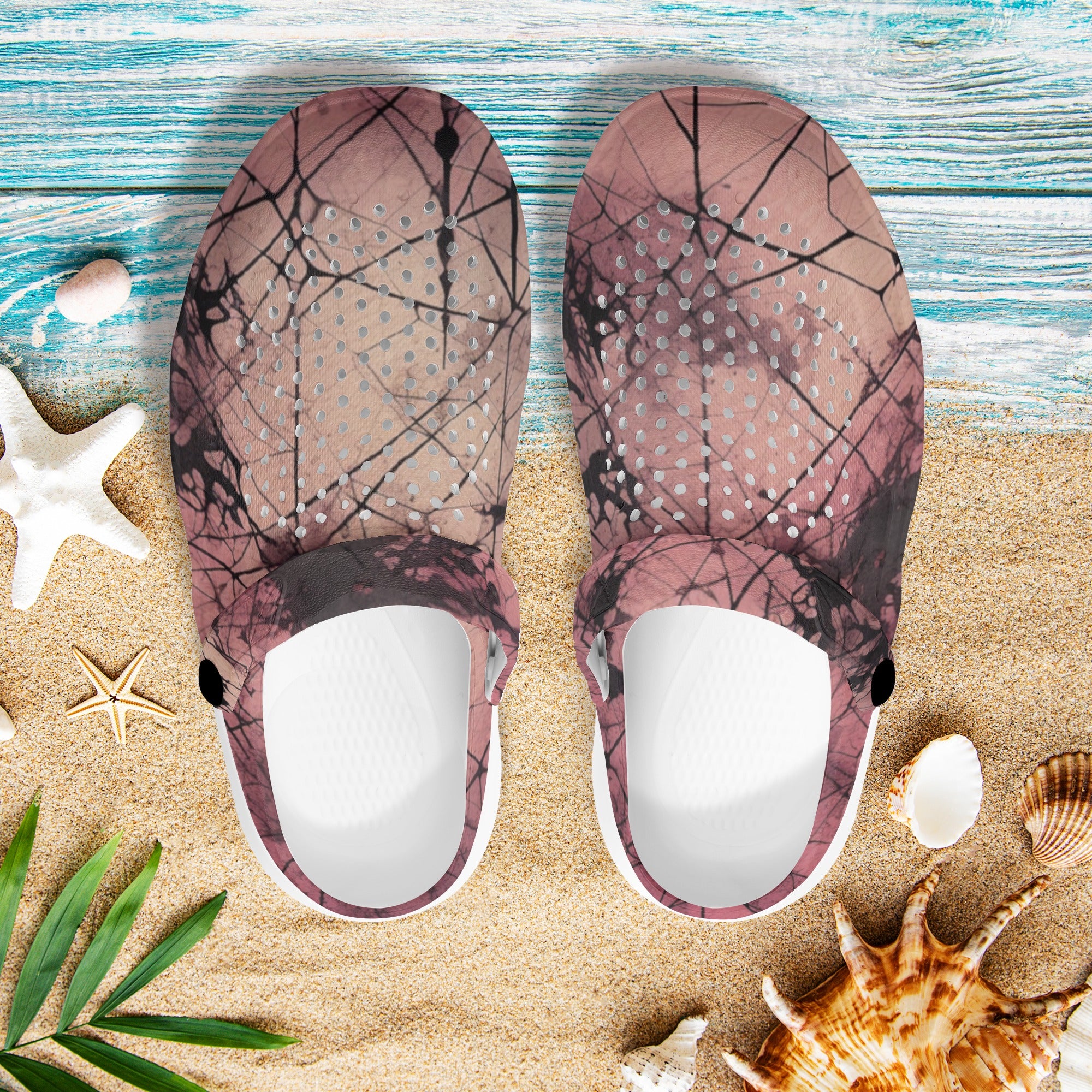 Gothic Pink Hollow Out Clogs for Women - Stylish Open Toe Platform Sandals with Cute Bow Design - Perfect for Summer, Beach, and Boho Fashion Outfits