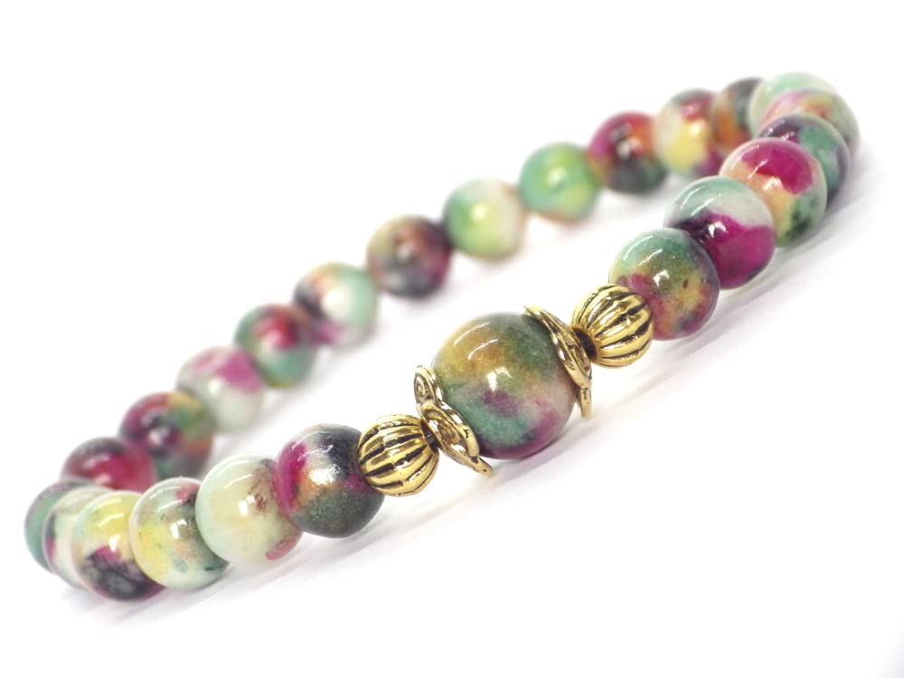 Vintage Style Jade Jewelry Set for Women - Green & Brown Jade Bracelet & Earrings with Gold Metal | Perfect for Weddings, Parties & Everyday Elegance