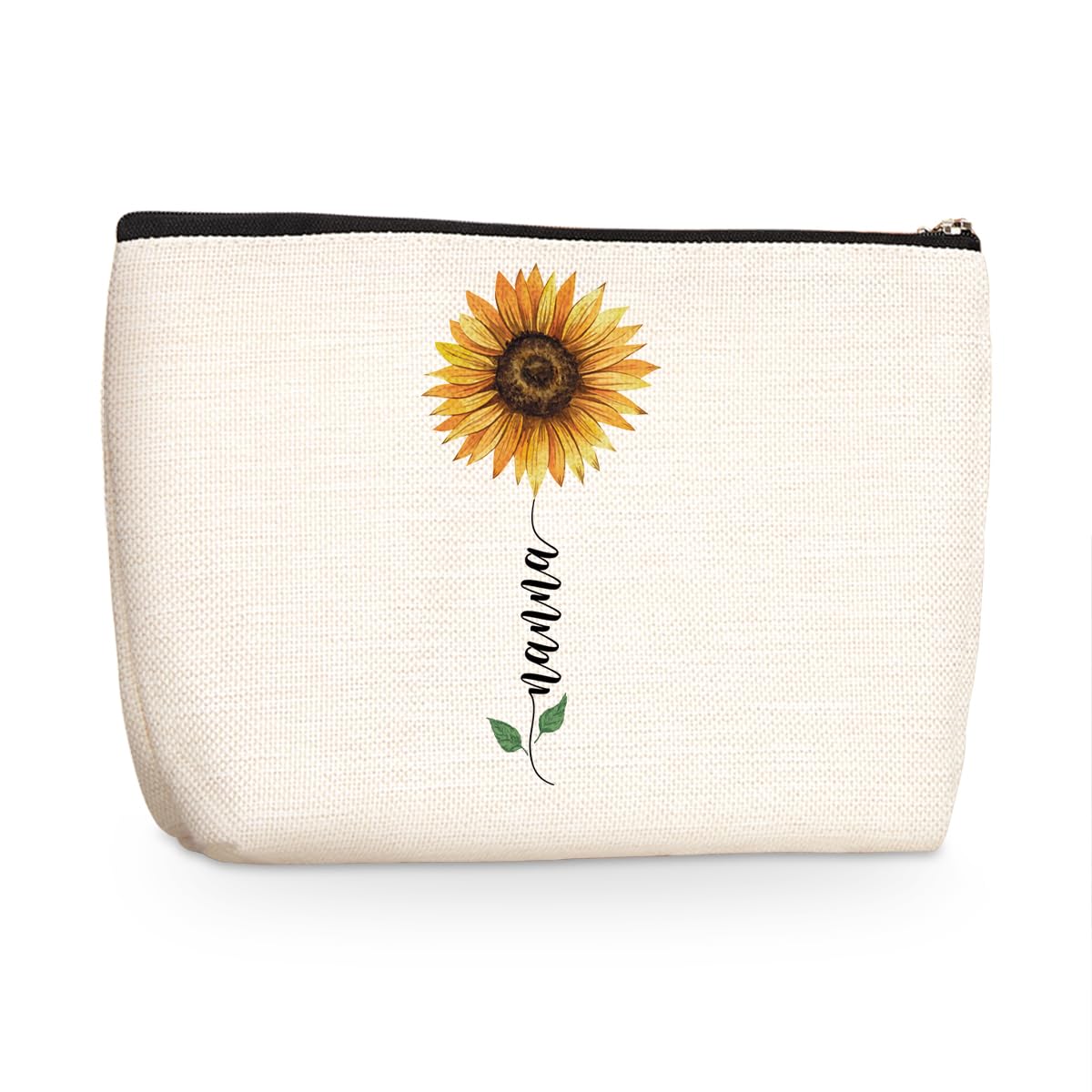 Sunflower Makeup Bag for Women - Cute Cosmetic Pouch for Grandma & Granddaughter - Perfect Thank You Gift for Mother's Day, Birthday & Retirement - Travel Organizer for Toiletries & Beauty Essentials
