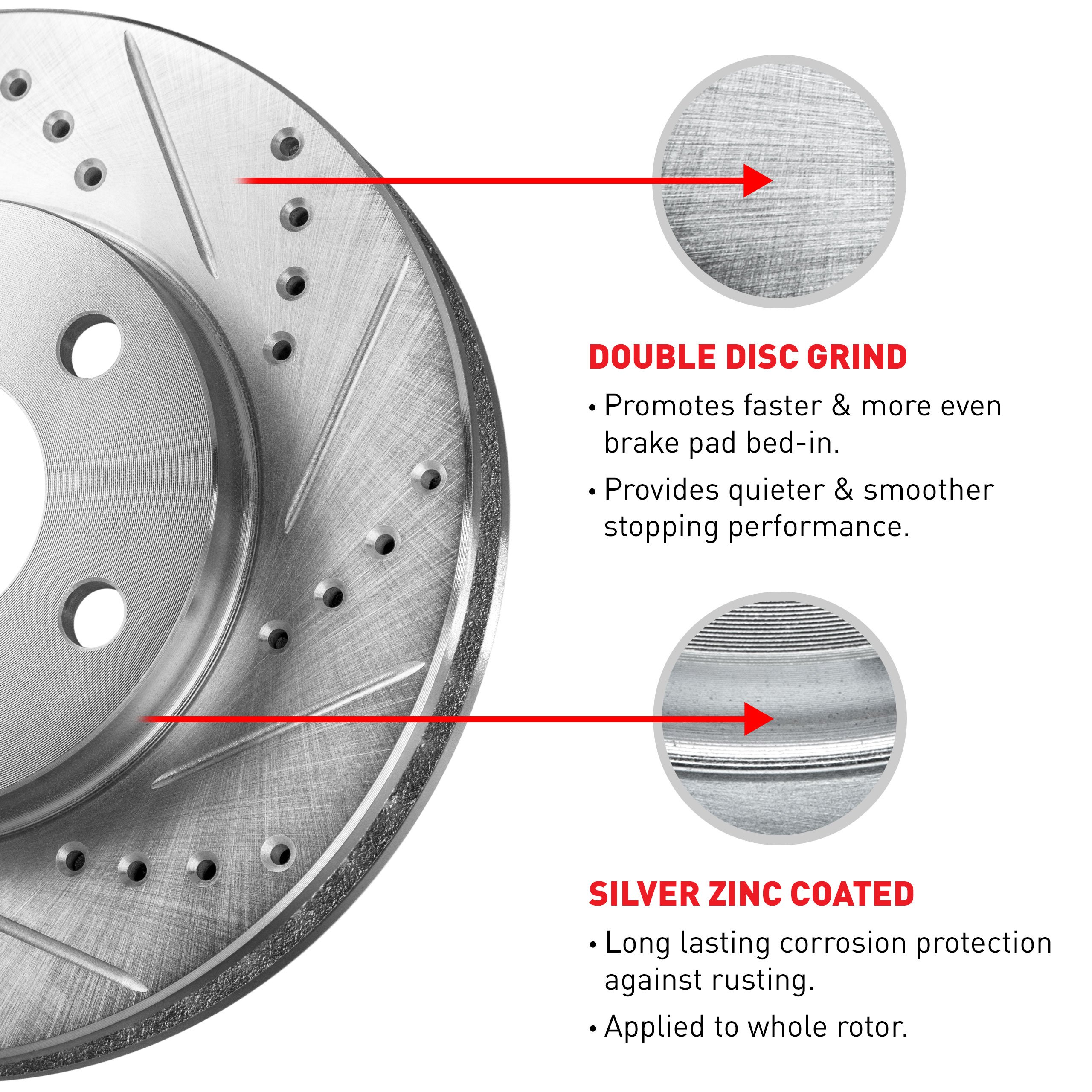 R1 Concepts Rear Brake Pads and Rotors Kit - Ceramic Brake Pads & Drilled Slotted Rotors | REC.61143.02 | High-Performance Braking for Trucks, SUVs & Sedans | Perfect for Daily Commuting & Towing