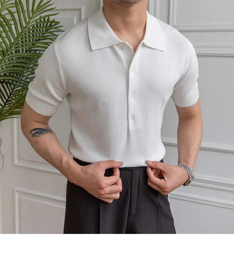 Premium British Polo Shirt for Men - Classic Casual Cotton Knit Top for Golf, Work & Everyday Wear