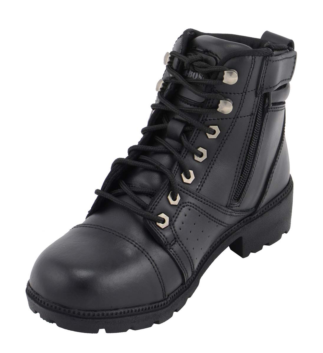 Ladies Black Leather Motorcycle Boots - Riding & Outdoor