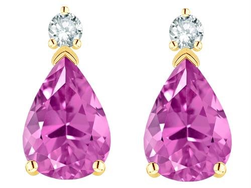 14K Solid Gold Pear Shape Drop Earrings - 8x6mm Classic Studs for Women, Gift for Her, Valentine's Day, Anniversary, Wedding, Party & Special Occasions