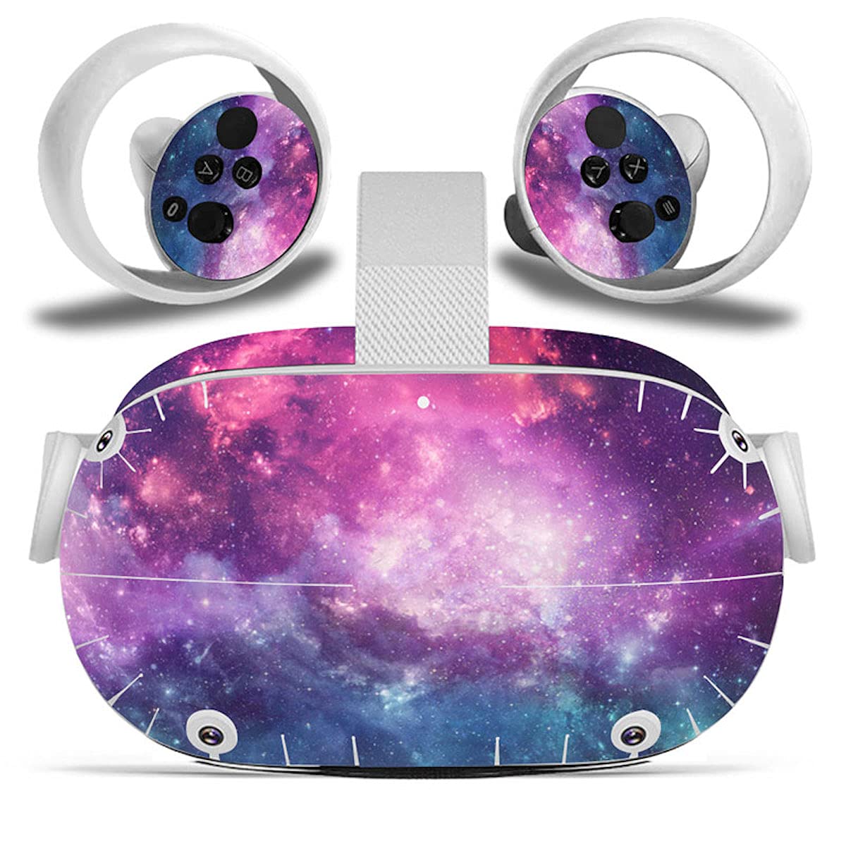 Oculus Quest 2 VR Headset & Controller Vinyl Decal Skin - Protective Purple Galaxy Stickers for Virtual Reality Gaming Accessories | Perfect for VR Gaming, Home Entertainment & Immersive Experiences