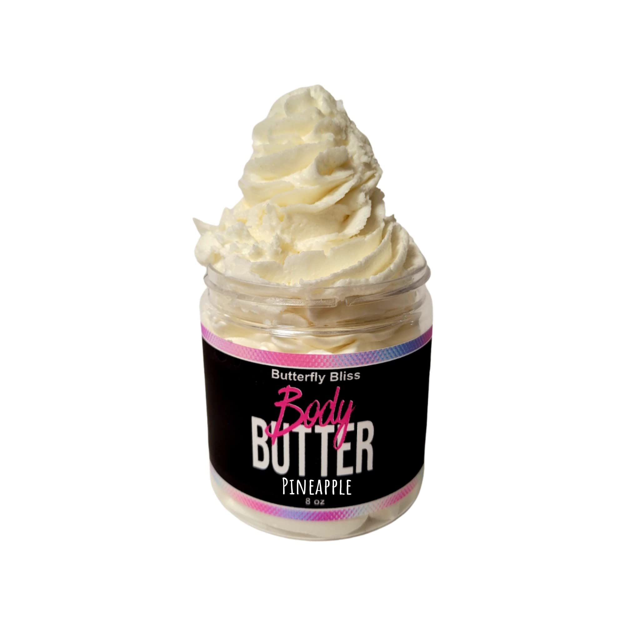 Organic Pineapple Whipped Body Butter - 8oz Jar with Shea Butter, Mango Butter & Coconut Oil - Natural Hydrating Lotion for Dry Skin - Perfect for Spa Days & After-Sun Care