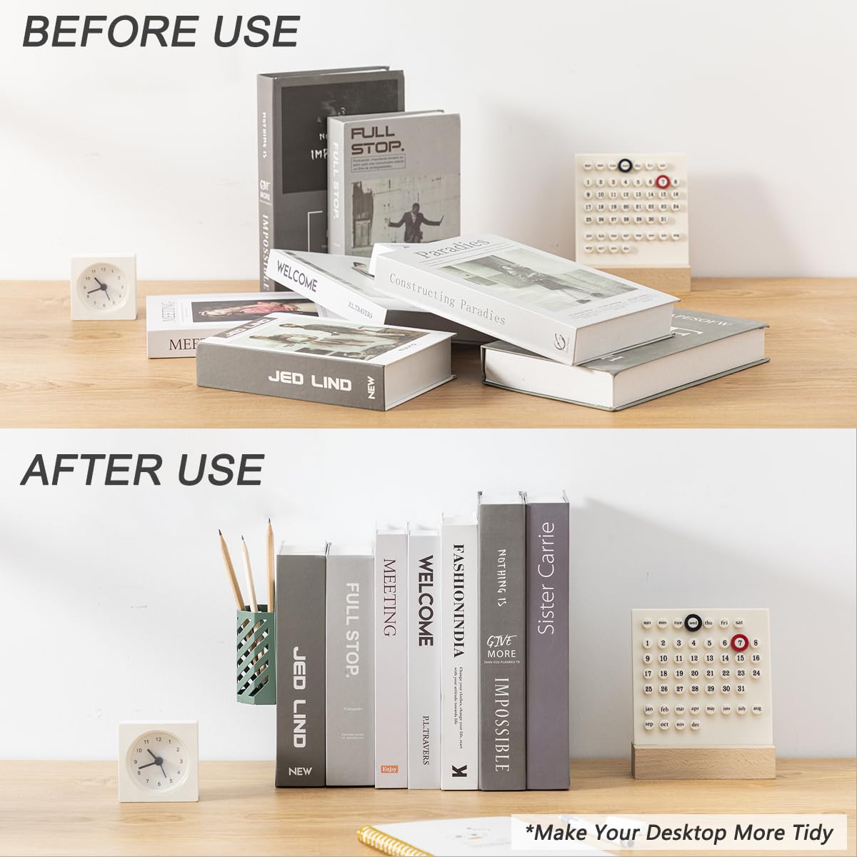 Kingsmile Metal Bookends for Heavy Books - Sturdy Book Stoppers for Shelves, Kids Room, Home Office, Classroom & Library - Includes Removable Pen Holder (Green) - Perfect for Organizing Textbooks, Cookbooks & Decorative Displays