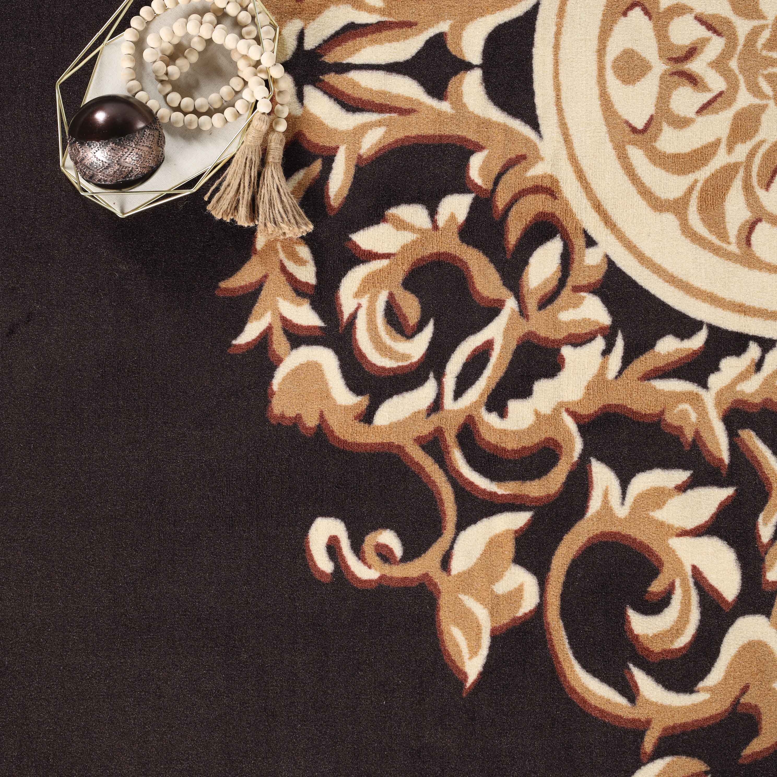Large Medallion Modern Bohemian Indoor Area Rug or Runner - Perfect for Living Room, Bedroom & Boho Home Decor