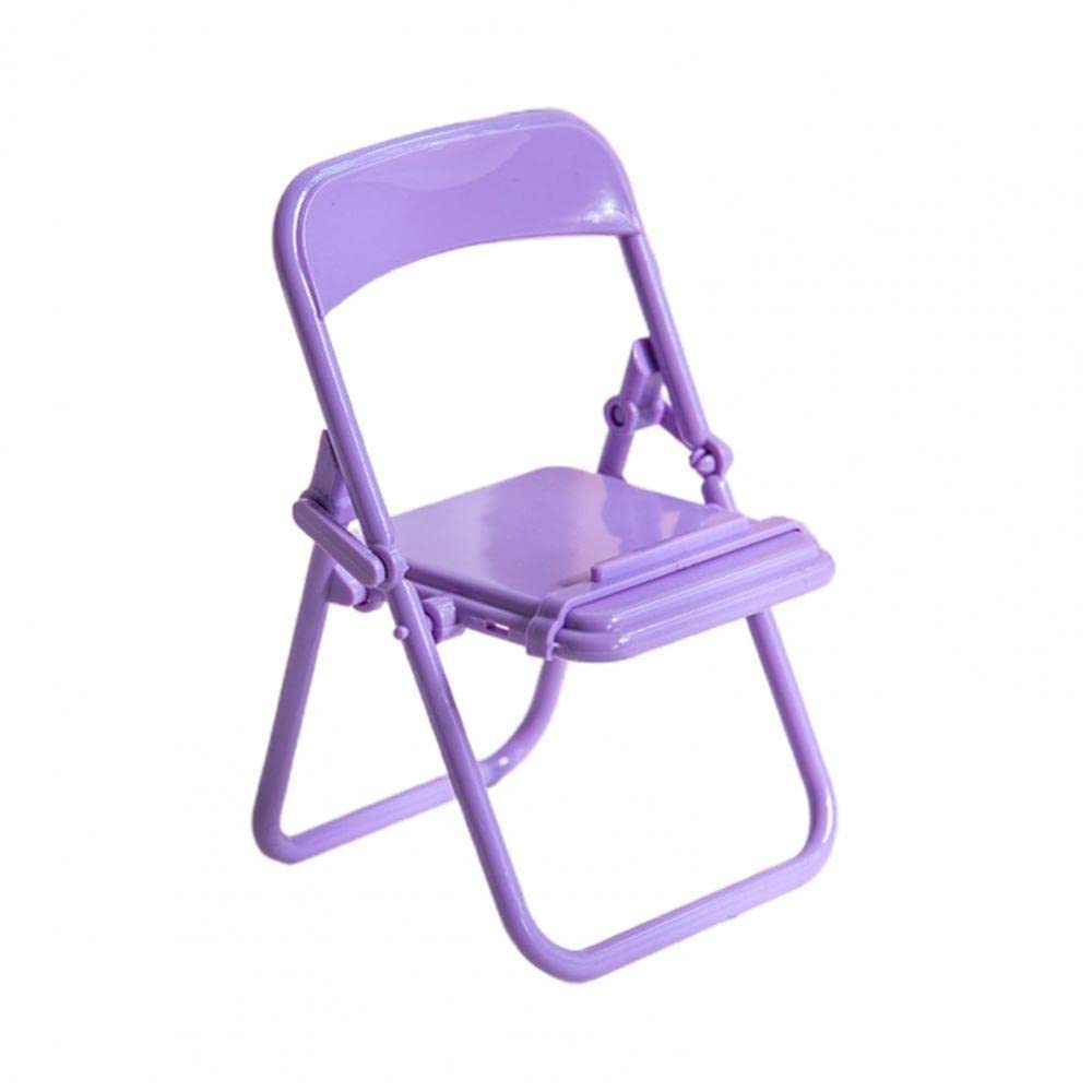 LIZHOUMIL Foldable Chair-Shaped Phone Stand - Portable Cell Phone Holder for Desk, Office & Home - Perfect for Watching Videos, Video Calls & Hands-Free Browsing (Black)