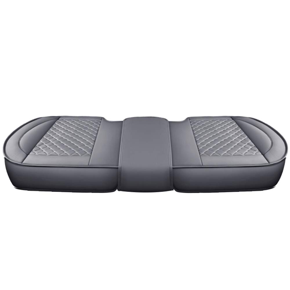 Premium PU Leather Car Seat Covers - Universal Fit for 95% Vehicles, Rear Seat Protector Pads with Non-Slip Bottom (Grey) - Perfect for Family Cars, SUVs & Long Road Trips