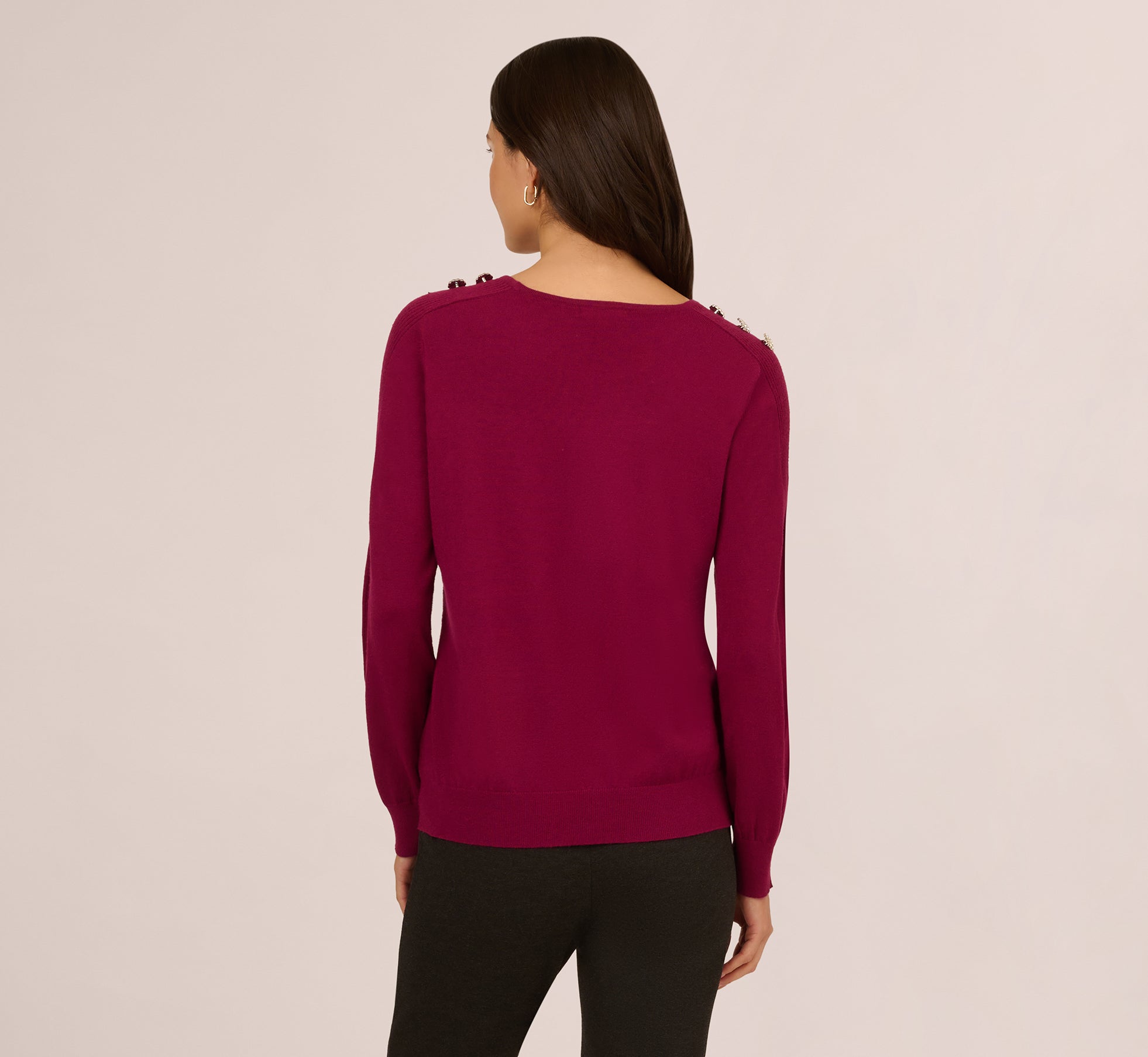 Stylish Ribbed Detail Embellished Pullover Sweater in Wine Berry - Perfect for Fall Fashion, Casual Outfits & Cozy Winter Wear