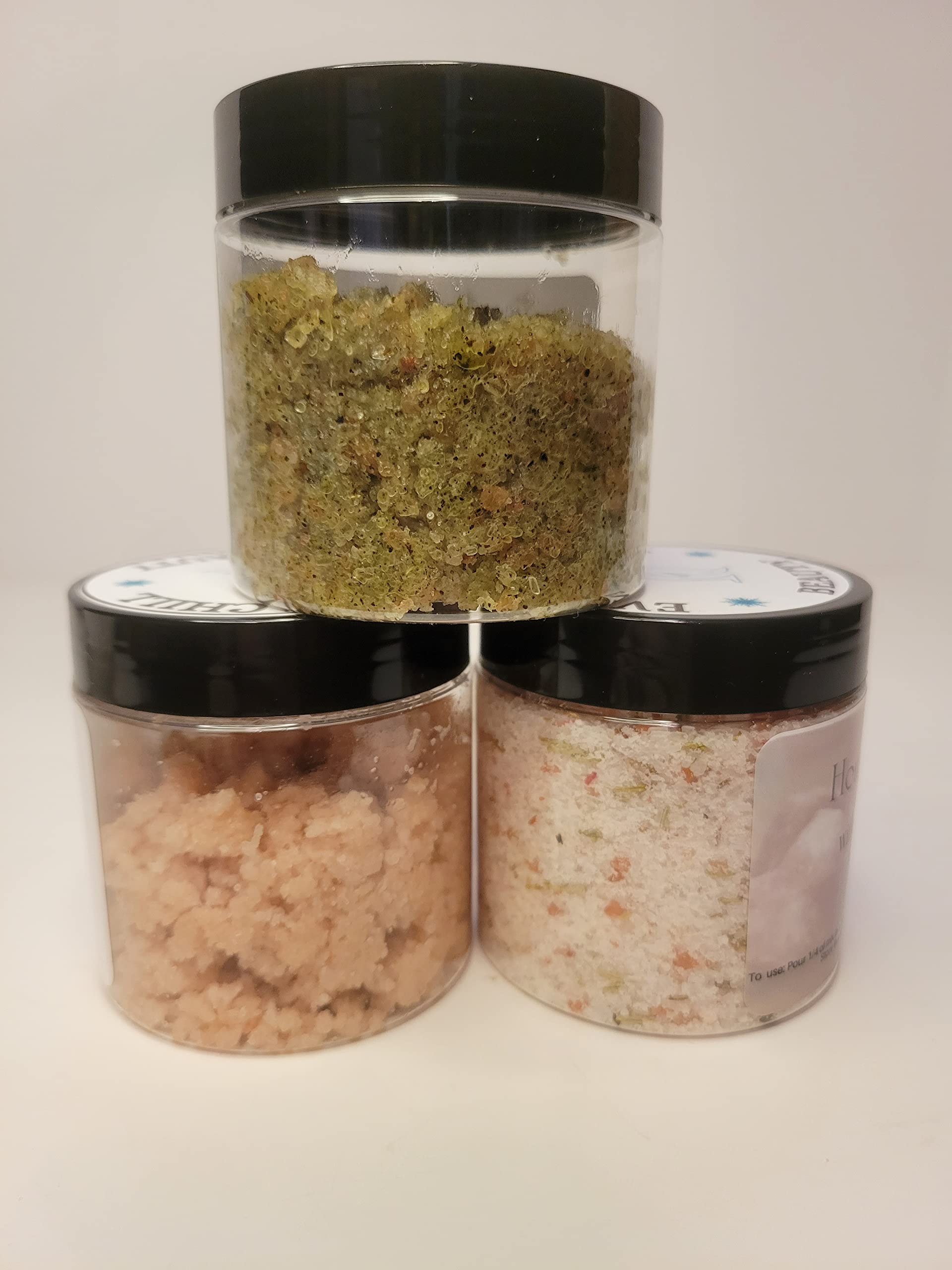 3 Pack All Natural Spa Salt Scented Body Scrubs - Homemade Bath Gift Set for Relaxation & Exfoliation | Perfect for Self-Care, Pampering Gifts & At-Home Spa Days