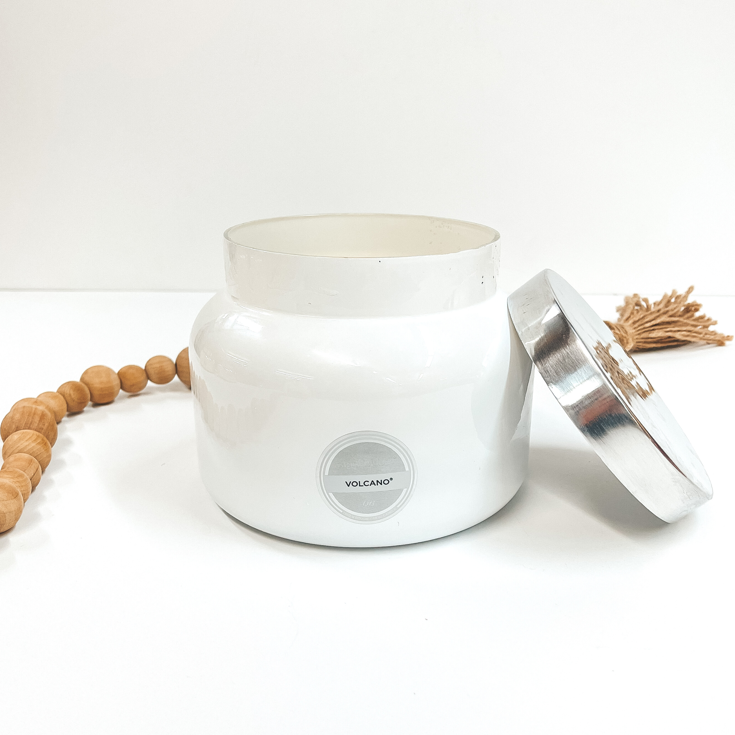 Capri Blue 48 oz Jumbo Jar Candle in White - Volcano Scented Candle for Home, Office & Relaxation | Large Aromatherapy Candle for Living Room, Bedroom & Gift Giving