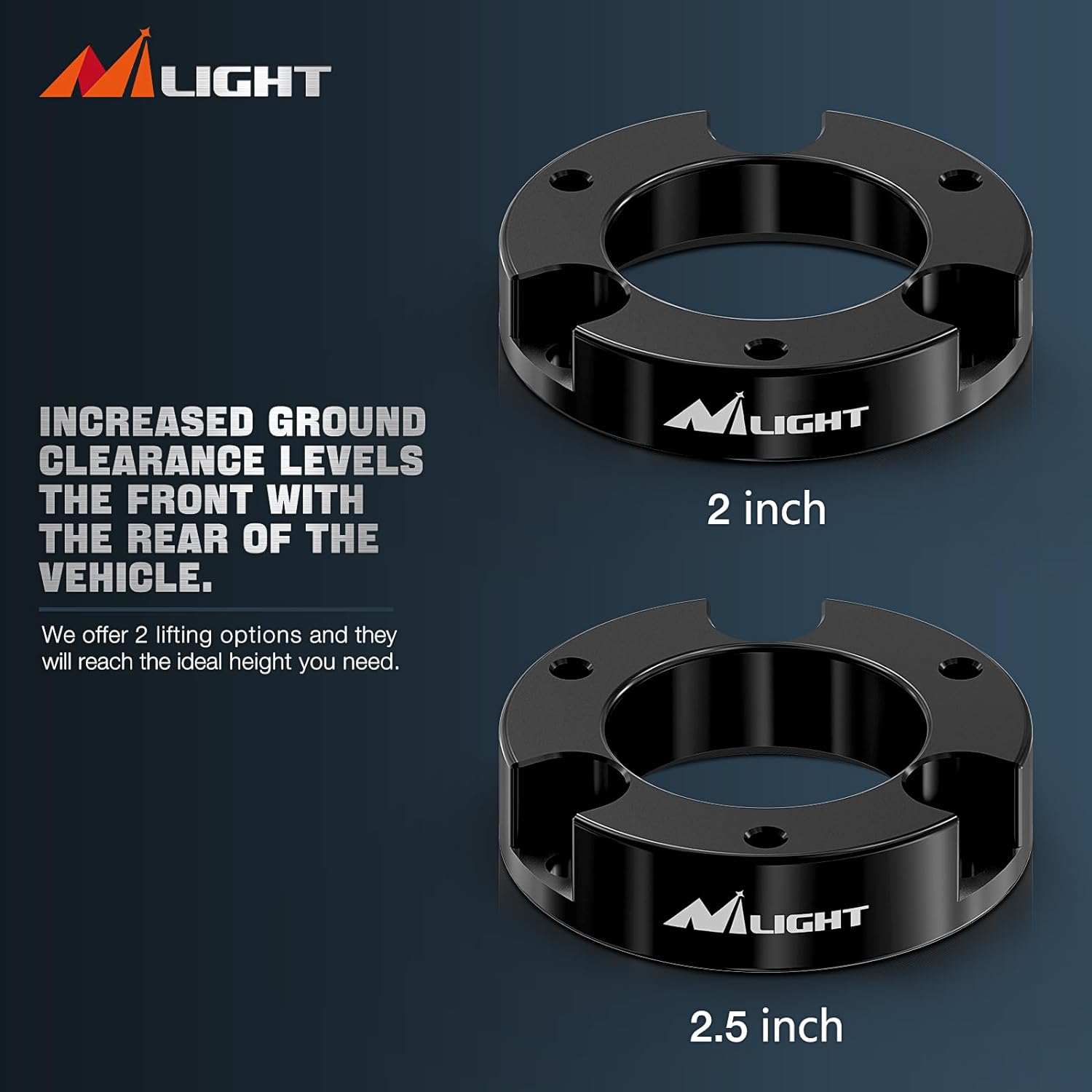 2.5 Inch Leveling Lift Kit for Toyota Tacoma (2005-2023), 4Runner (2003-2023) & FJ Cruiser (2007-2015) - Compatible with 2WD/4WD Models - Off-Road Suspension Upgrade for Enhanced Ground Clearance & Performance