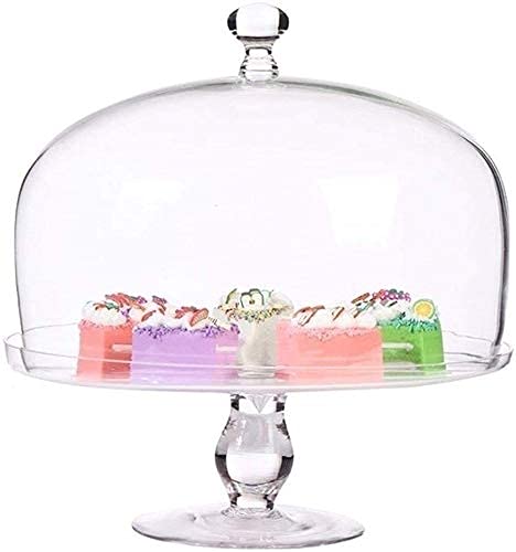 11/13 Inch Glass Cake Stand Dessert Display Tray - Large Party Serving Platter for Cakes, Pastries, Fruits, Sushi & Falafel - Elegant Chip & Dip Server for Weddings, Birthdays & Tea Parties