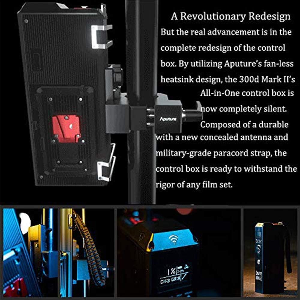 Aputure LS C300D Mark II 350W COB LED Video Light - 55000 Lux Daylight Balanced, CRI97+ TLCI97+, V-Mount Battery, 8 Built-in Effects - Perfect for Film Production, Photography, and Studio Lighting with Sidus Link App & 100m Wireless Control