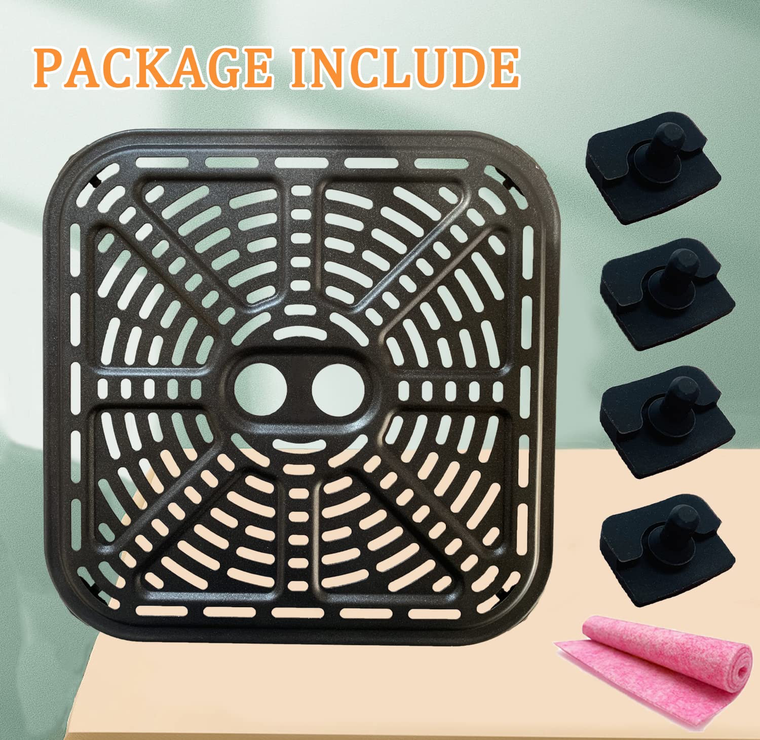 Premium Nonstick Air Fryer Crisper Tray & Grill Pan for COSORI 6.8 Quart Air Fryer - 9 Inch Square Rack with Grate Grid - Perfect for Healthy Frying, Grilling, and Roasting Chicken, Vegetables, and Snacks