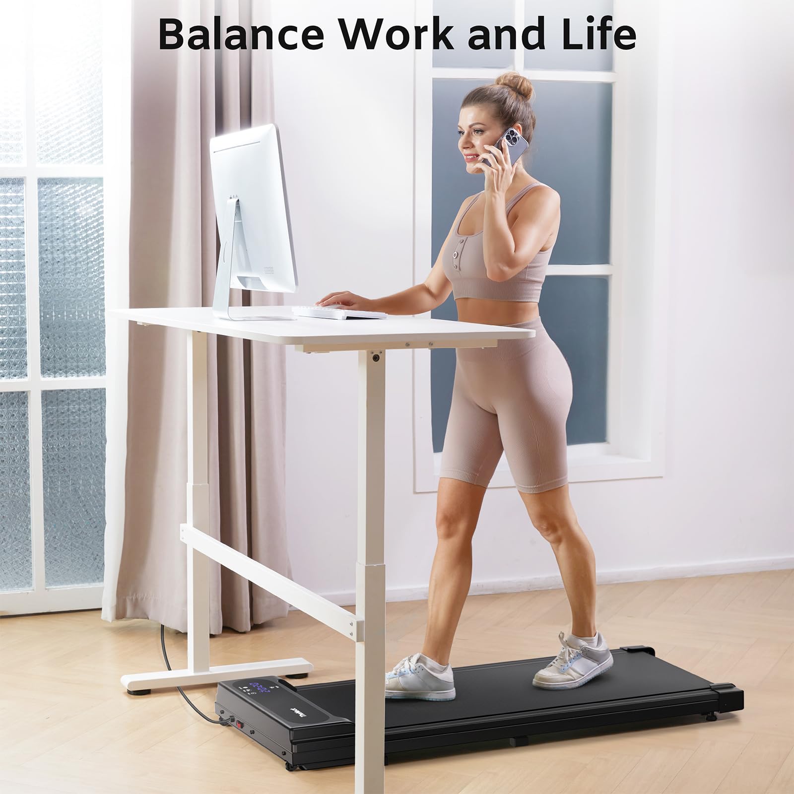 NeatWalk Under Desk Treadmill - Foldable Walking Pad for Home & Office Use | Portable Jogging & Running Machine for Small Spaces | Perfect for Workouts While Working or Watching TV