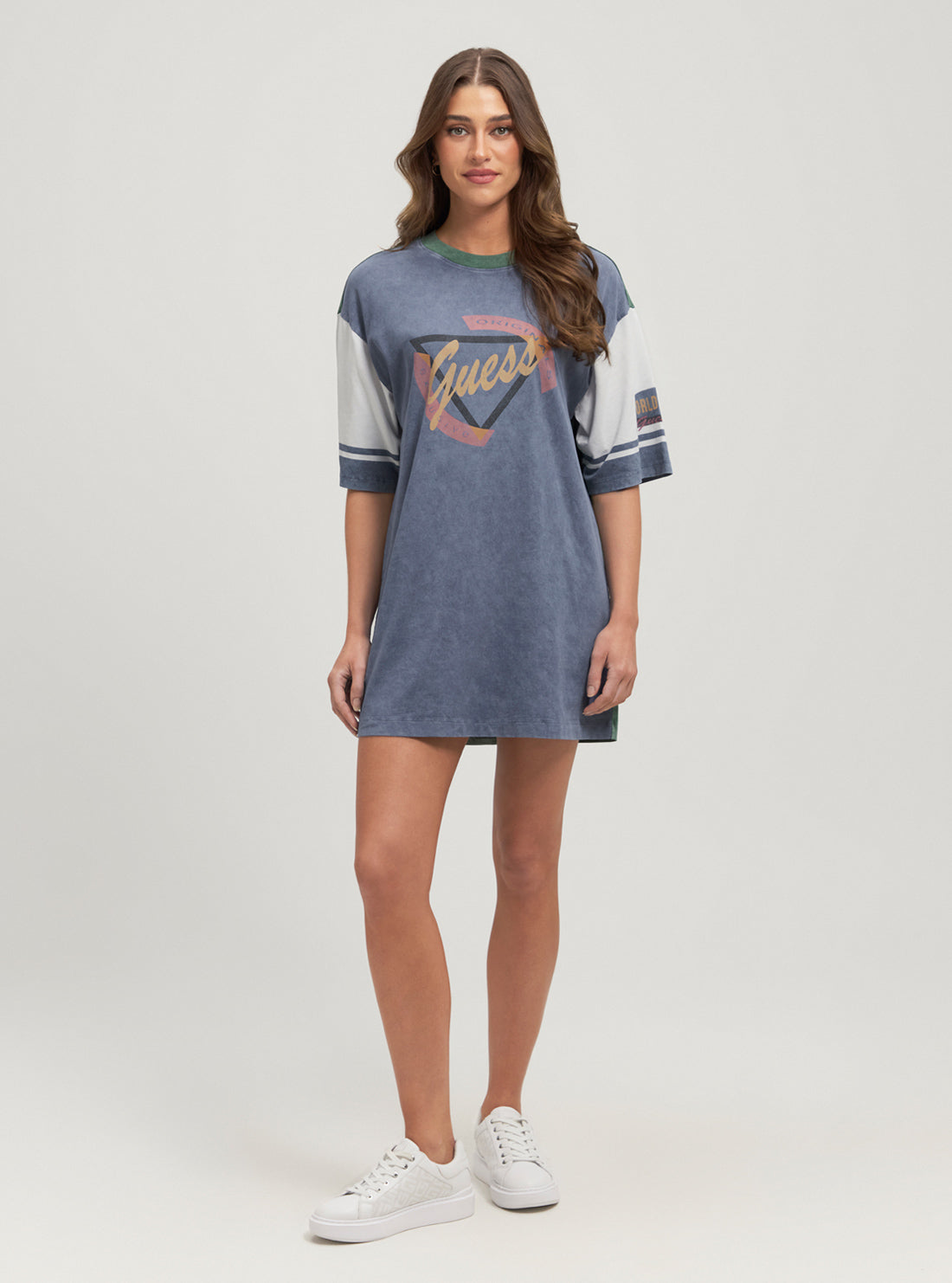 GUESS Originals Western Style T-Shirt Mini Dress for Women - Casual Summer Outfit, Music Festival, and Beach Wear