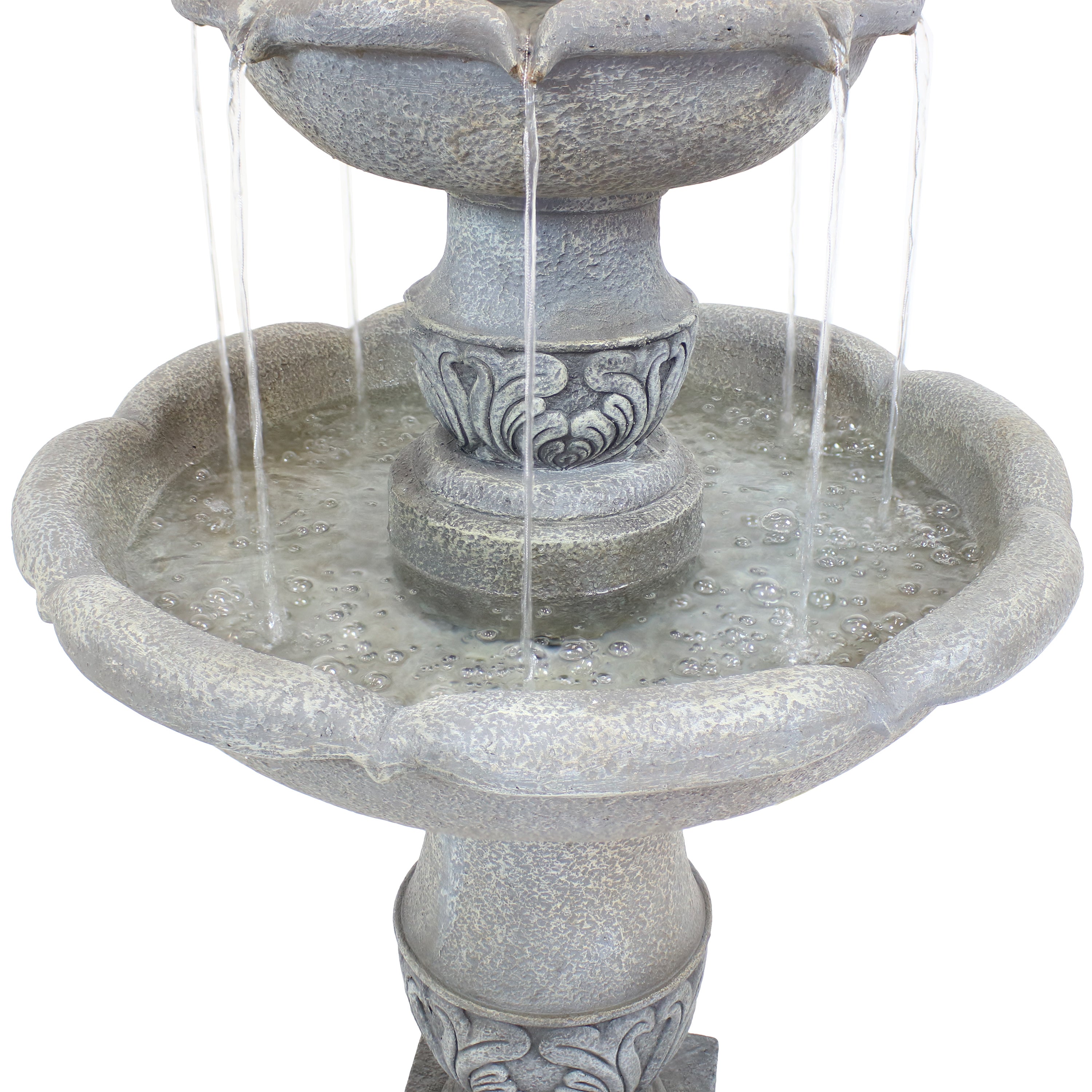 Sunnydaze 2-Tier Outdoor Water Fountain with French Garden Design - 50