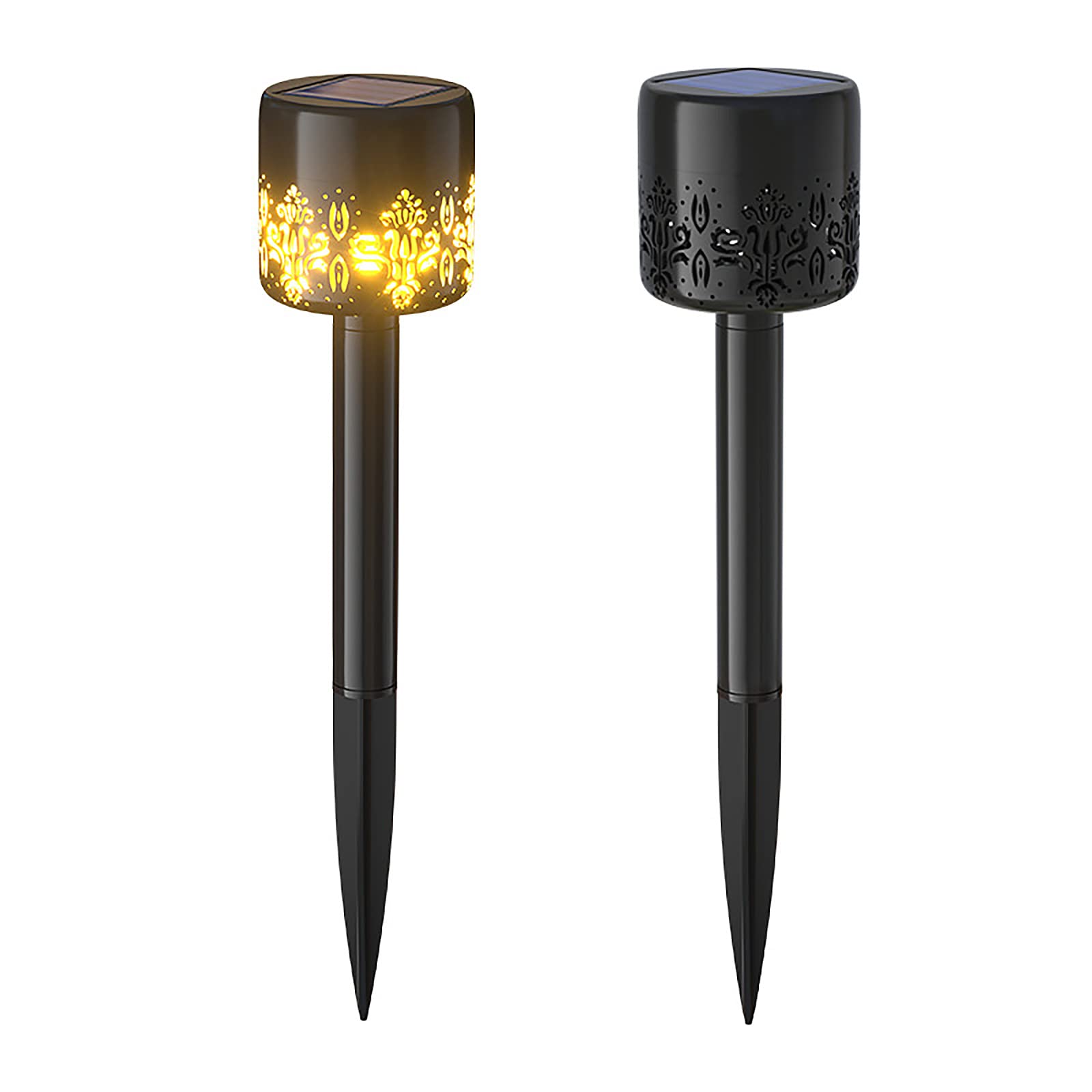 2 Pack Solar Pathway Lights Outdoor - Waterproof LED Garden Lights with Hollow Projection, Warm White Solar Landscape Lighting for Garden, Yard, Patio, Walkway, Driveway | Perfect for Outdoor Decor & Nighttime Safety