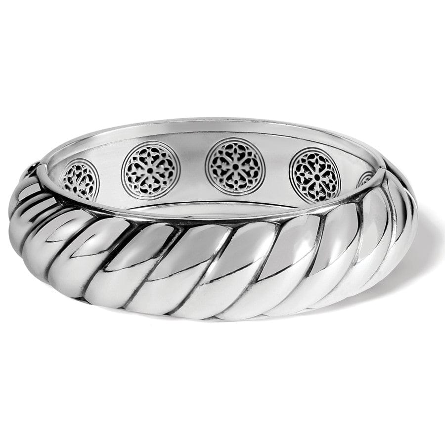 Athena Scalloped Hinged Bangle Bracelet for Women - Elegant Adjustable Silver Jewelry Gift for Birthday, Anniversary & Special Occasions