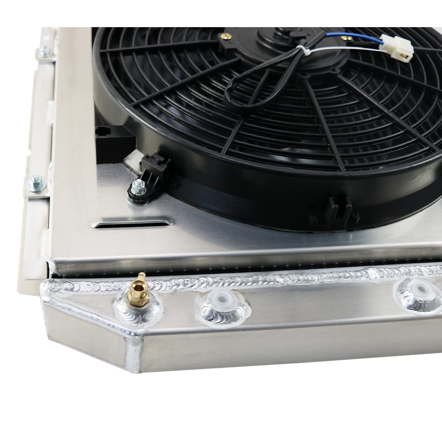 High-Performance Aluminum Radiator for 1960-1966 Ford Mustang 260 289 V8 - Compatible with Falcon, Ranchero & Mercury Comet - 3-Row Cooling System with Fan Shroud & Relay Kit - Perfect for Classic Car Restoration & Hot Rod Upgrades