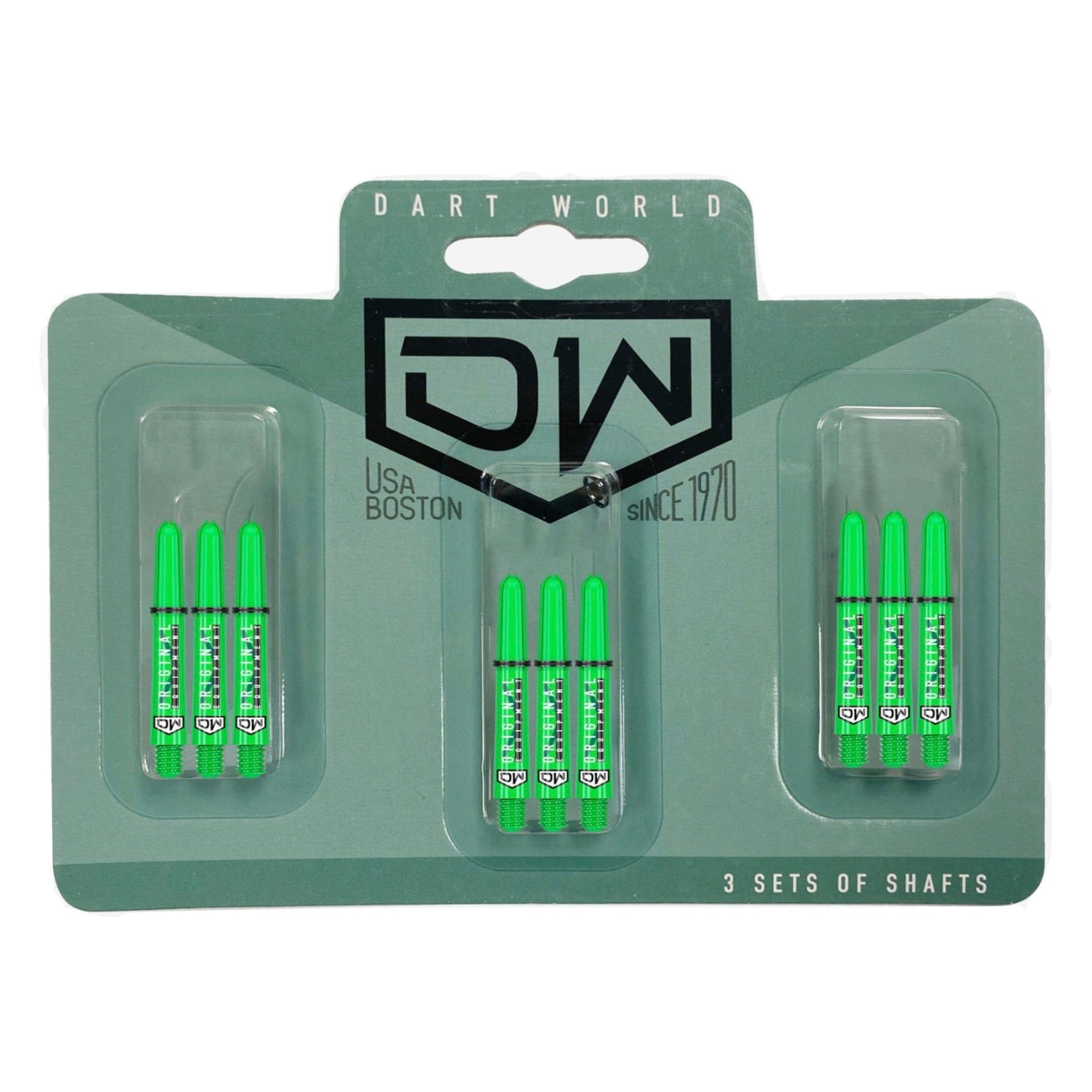 DART WORLD Clinch Darts Shafts 3PK - Premium Lime Green Dart Shafts for Professional & Casual Play - Perfect for Bars, Tournaments & Home Practice