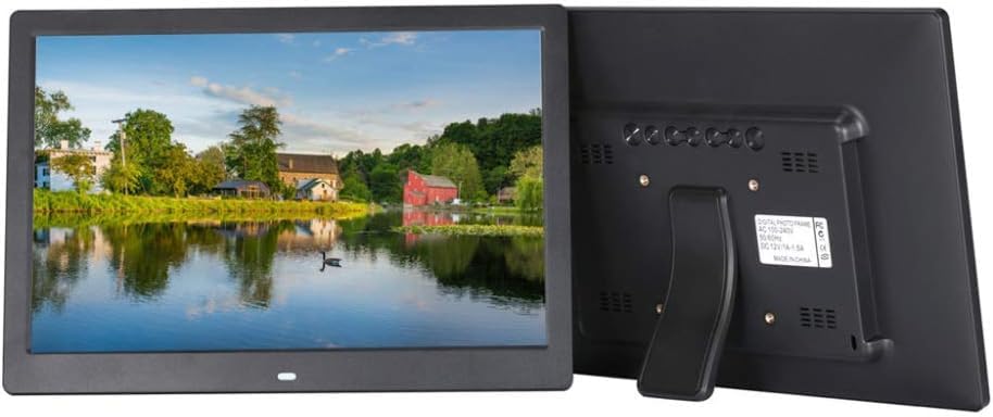 10 Inch Digital Photo Frame with 1024x600 Full HD IPS Display - Remote Control, Auto-Rotate, Calendar Clock, Timer, SD/USB Support - Perfect for Home, Office & Gift Giving