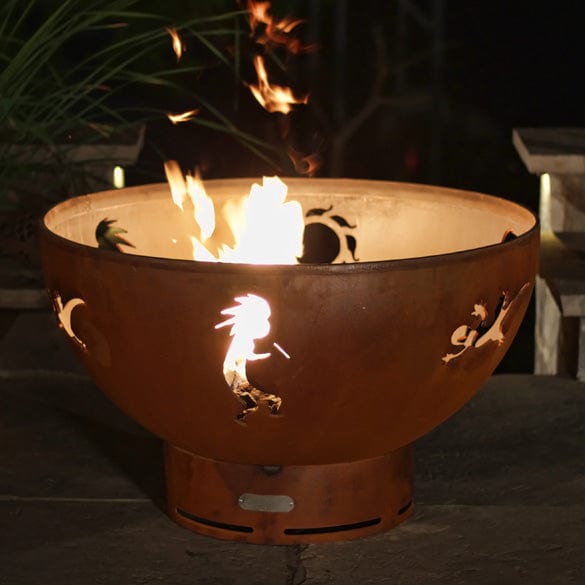 Kokopelli Outdoor Gas Fire Pit with 24-Inch Penta Burner - Match Lit Ignition for Backyard, Patio, and Camping Gatherings