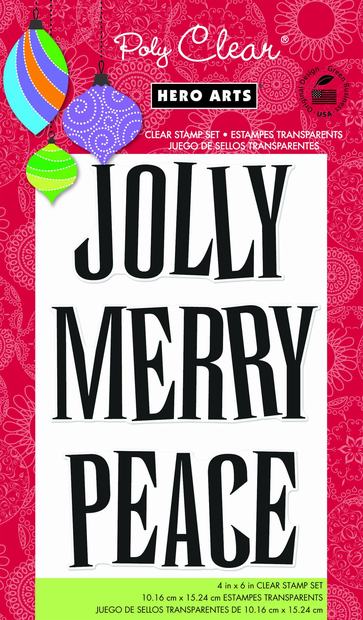 Hero Arts Jolly Clear Rubber Stamp Set for Card Making, Scrapbooking & DIY Crafts – Perfect for Holiday Greetings, Invitations & Handmade Gifts